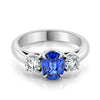 Ceylon Sapphire and Diamond Three Stone Ring