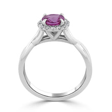 Pink Sapphire and Diamond Ring