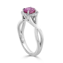 Pink Sapphire and Diamond Ring