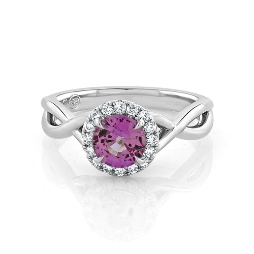 Pink Sapphire and Diamond Ring