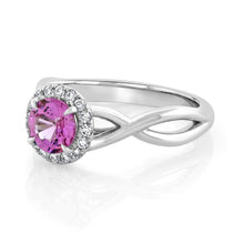 Pink Sapphire and Diamond Ring