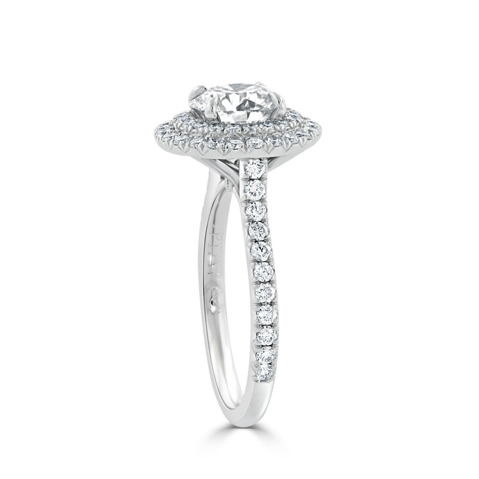 Double Halo Diamond Engagement Ring