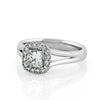 Princess cut halo diamond engagement ring