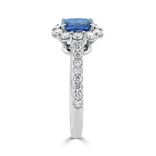 Pamela Ceylon Sapphire and Diamond Cluster Ring