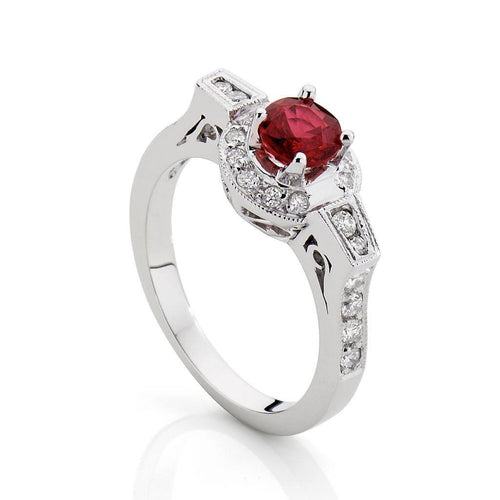 Phoebe Ruby Filigree Diamond Ring