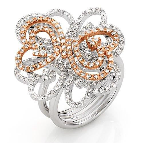 Louise Two Tone Gold Heart Ring