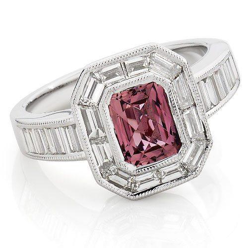 Pink Tourmaline and Diamond Ring